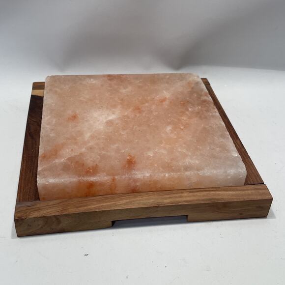 Himalayan Pink Rock Salt Block for Grilling, Searing, Cooking, BBQ & Wood Frame - Picture 9 of 9
